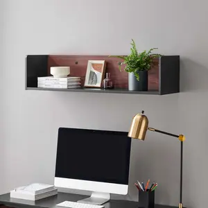 Modway Kinetic Wall-Mount Shelf in Black Cherry