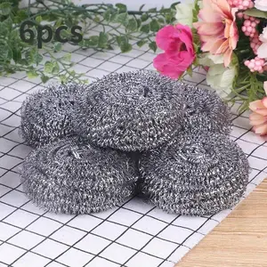 6pcs Scourer - Steel Wool For Cleaning Dishes Pans Pots Ovens Grills Stainless Steel Scrubber For Kitchen Sinks Cleaning Kitchen Cleaning Supplies