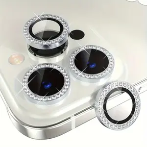 Premium 9H Tempered Glass Camera Lens Protector  For iPhone 17/17Air/17 Pro/17 Pro Max iPhone 11/12 Pro Max - Silver Aluminum Alloy Cover with Metal Ring Decor - 4pcs Anti-Scratch Protection Protective Shields Kit Accessories