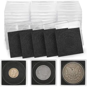 40Pcs Acrylic Coin Holder with 8-Size Adjustable Gasket, Silver Dollar Coin Holder Protection for Collectors, (17.5mm-40mm) Coin Collection Supplies for Quarters Morgan Dollars Half Dollar Coins