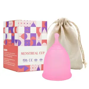 Reusable Menstrual Cup / Period Cup Set - The Most Reliable Medical Grade Silicone Period Cups - Comfortably use for 12 Hours- Includes Carrying Pouch