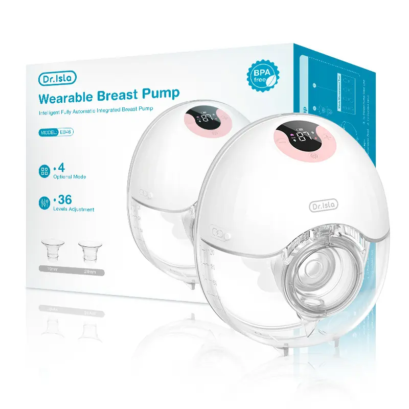 Dr.Isla EB46 Hands-Free Electric Breast Pump - Portable Fully Automatic BPA-Free Design for Mother and Baby, Low Noise Operation, Efficient Pumping, Ideal for Travel, Work