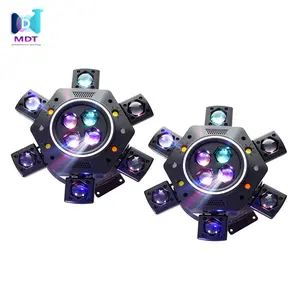MDT 6 Head Bee Eye Led Beam Moving Head Wash Light DJ Disco Stage Effect Lights with Led Strip