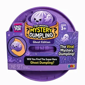 Mystery Dumpling Squishy Toy Ghost Edition, Halloween Blind Box Squeeze Stress Relief Toy with Mini Steamer, Cute Kawaii Bao Bun Fidget Sensory Toy for Kids 3+, Rare Ghost Hidden Collectible Toy, Party Gift, Halloween gift