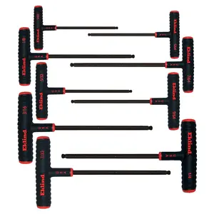 Eklind Tool 9 Piece Set Power T Handle Ball Hex Key Alloy Steel Allen Wrench