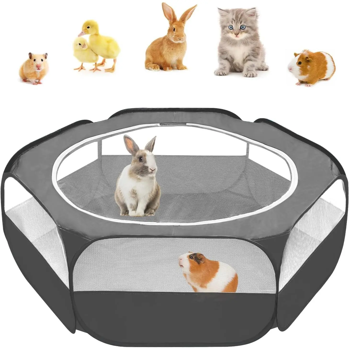 Small  Pop-Up Playpen with Mesh Cover, '' x 23.6'' x 15'' Chicken Brooder Box, Play Pen Indoor Outdoor for Guinea Pigs, Bunny, Rabbits, Ferrets, Chinchillas, Kittens