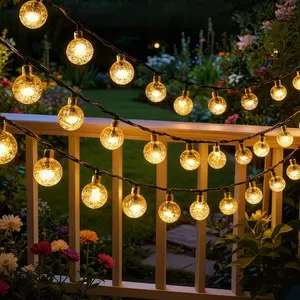 Solar Bubble Ball String Lights, Led Lights, 8 Lighting Modes, Ip44 Protection, Garden, Trees, Yard, Wedding Party, Holiday Atmosphere, Christmas Decorations