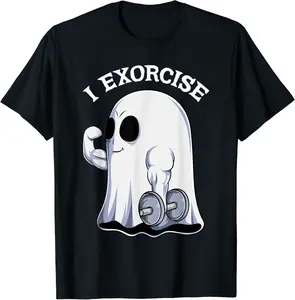Ghost I Exorcise Funny Gym Exercise Workout Spooky Halloween T-Shirt - Judithca Shop 62B0B9KG1P9S