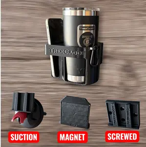 TreeCaddy Flex - Universal Phone and Cup Holder for Toolboxes, Tractors, Equipment, Boats, etc. - The Worker's Bundle