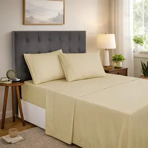 Tencel Sheet Set,  Size 4 count,  Pure Tencel Lyocell Sheets,Soft, Peached, Non Slip & Cooling Sheet for Hot Sleepers,Tencel Sheets with 16" Deep Pockets ( Ash)