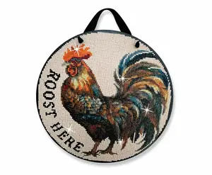 Rooster Diamond Art Kit, Roost Here Chicken Hanging Sign