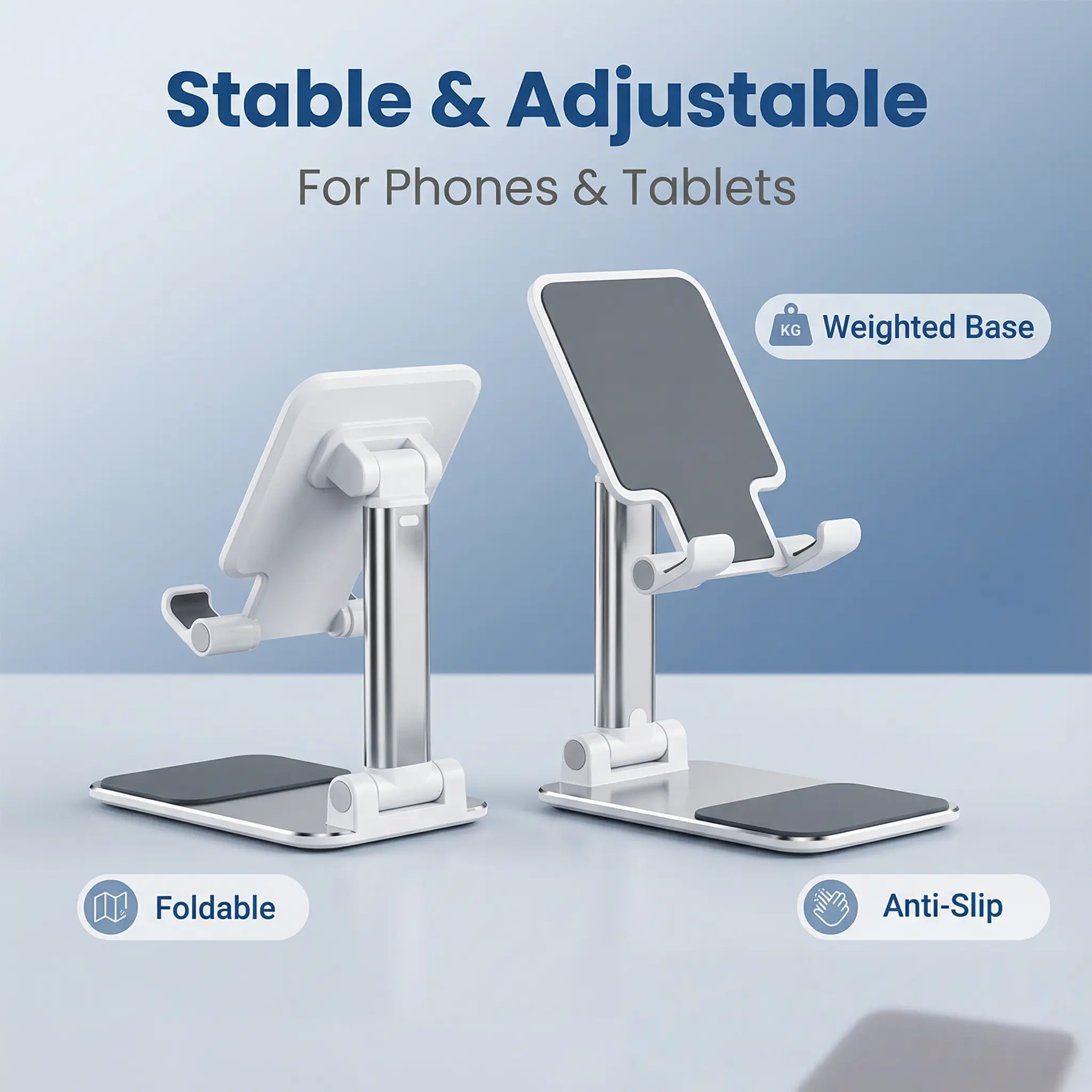 Stable & Adjustable Multifunctional Mobile Phone Tablet Holder Foldable Easy to Store Desktop Office Live Broadcast Bedside Lying Flat Chasing Dramas Cellphone Smartphone Folding Stand tiktokshopspringglowup,summervibes