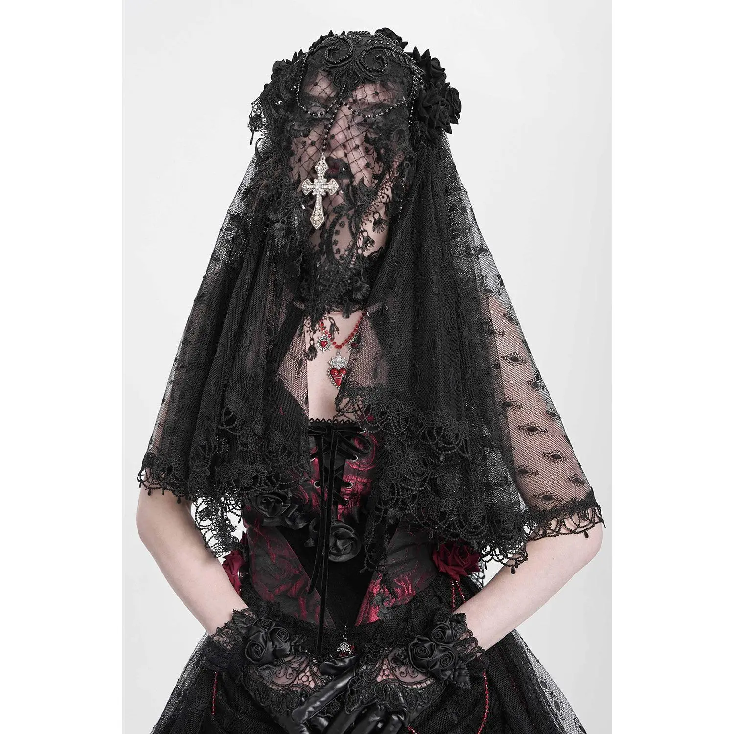 In Mourning Gothic Rosary Veil