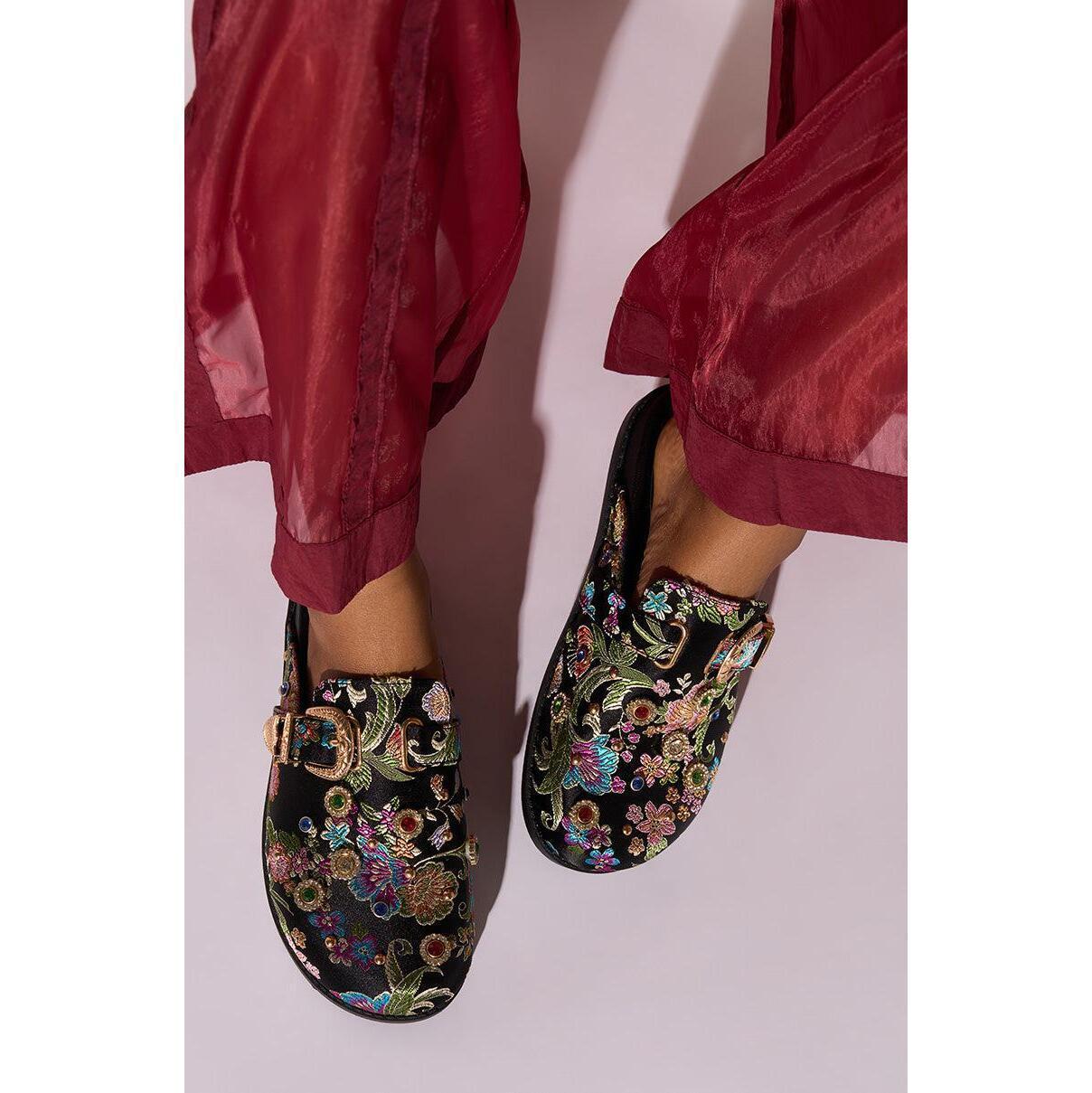 AZALEA WANG QUINBY BROCADE CLOG IN BLACK