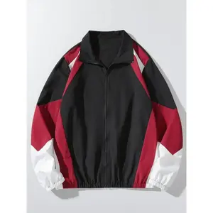 Men's autumn and winter colorful checkered zipper casual jacket, a regular style long sleeved jacket suitable for fashionable men's daily wear. Men's top, jacket, men's business casual top