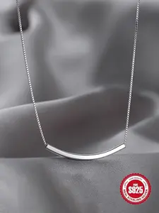 925 Sterling Silver Lightweight Smile Necklace, Simple Design for Daily Wear, Perfect Gift Choice, Hypoallergenic and Versatile Jewelry for Her, Minimalist Chain Necklace