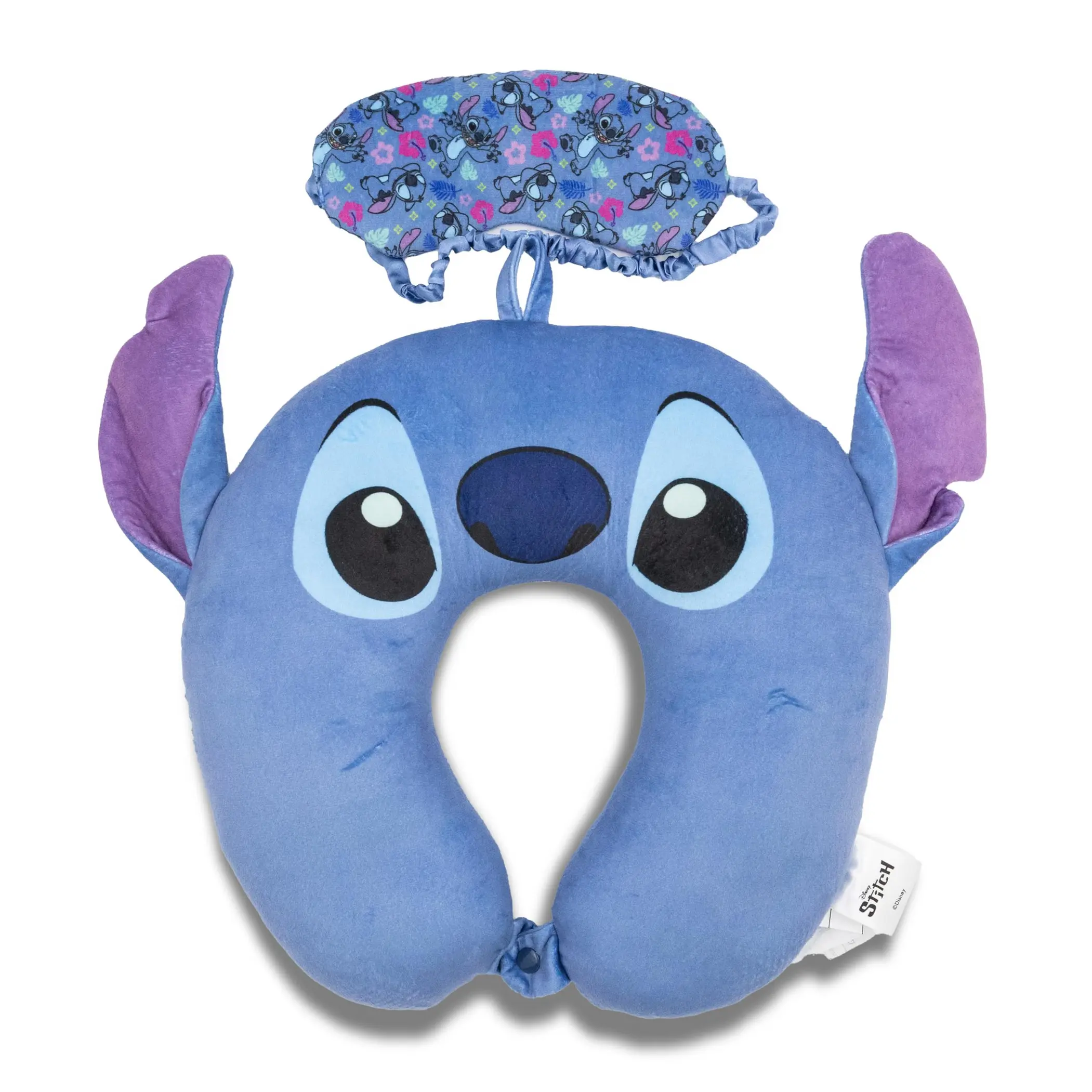 Fast Forward Disney Stitch Neck Pillow | Stitch Travel Pillow with Eye Mask Set