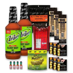 The LakeHouse 18 Piece Ultimate Bloody Mary Kit with Zing Zang Mix - Includes Olives, Tabasco, & Snack Sticks - Perfect Gift Box for Men - Just Add Vodka