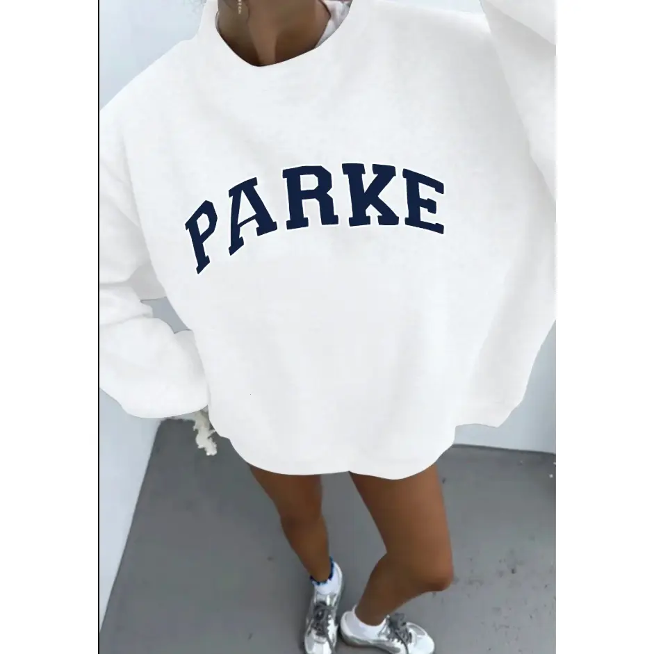 [Sale off up to 65%][Free Ship] Women's Casual Loose-Fit Letter Print Sweatshirt, Long Sleeve Round Neck Pullover for All Seasons, Comfortable Home Wear