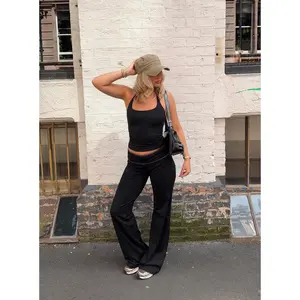 Kobee Jersey Flare Pants Black / Grey