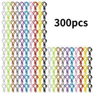 300 Pcs Plastic Lobster Buckles Multicolor Lobster Clasp Keychain Doll Keychains Plastic Keychains for Crafts Keychain Hook DIY Handmade Fashion Accessories