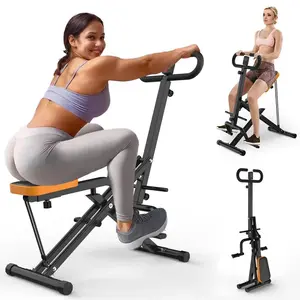 Squat Machine Glutes Workout Adjustable Resistance Foldable Exercise Equipment Leg Exercise Machine with 250lbs Weight Capacity, Rowing Machine