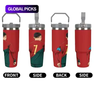 30 oz Portable Stainless Steel Vacuum-Insulated Travel Mug with Lid, 1-Count Insulated Travel Drinkware, Perfect Gift for Valentine's Day, Christmas, Halloween and Football World Cup Fans #GLOBAL PICKS