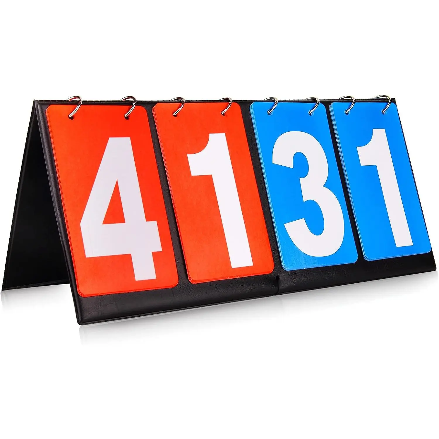 14.2inch*6.1inch Portable Tabletop Flip Scoreboard - PU+Membrane Convenient Easy-to-Use Scoring Keeper, Quick Setup & Easy Dismantling for Table Tennis, Basketball Sports