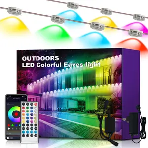 LED Permanent Outdoor Lights ,RGB Colorful Eaves Lights with App & Remote Control, Outdoor String LED IP67 Waterproof for Christmas, Halloween, New Year, Holidays Roof Eaves House Garden Decor