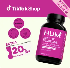 HUM Best of Berberine Supplement 1200mg - Advanced Bioavailability, Pure Potency for Metabolic Wellness, Enhanced with BioPerine for Maximum Absorption (60 Capsules)