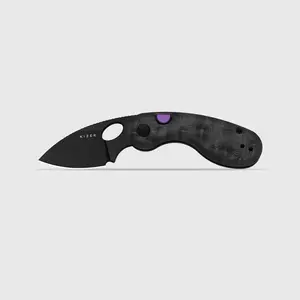 Kizer Microbe M390 Steel Fat Carbon Black Dune Handle Ki2742A3, High Hardness Blade