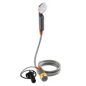 Ivation Portable Camping Shower | Compact Handheld & Hands-Free Rechargeable Outdoor Shower Head & Cleaning System w/ 3.7V Pump, 6-Ft Hose, Bidet Head, Removable Filter, Multiuse Hook & USB Cable