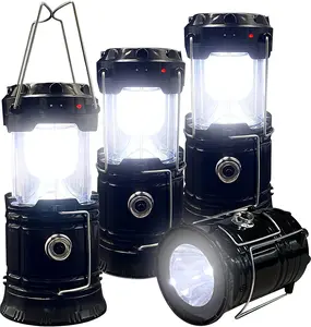 4‑Pack Collapsible Portable LED Camping Lantern, Ultra‑Lightweight IPX Waterproof, Dual Solar & USB‑C Rechargeable Emergency Flashlight, Multi‑Purpose Lighting for Indoor & Outdoor Survival, Camping, Power Outage & Hurricane Preparedness