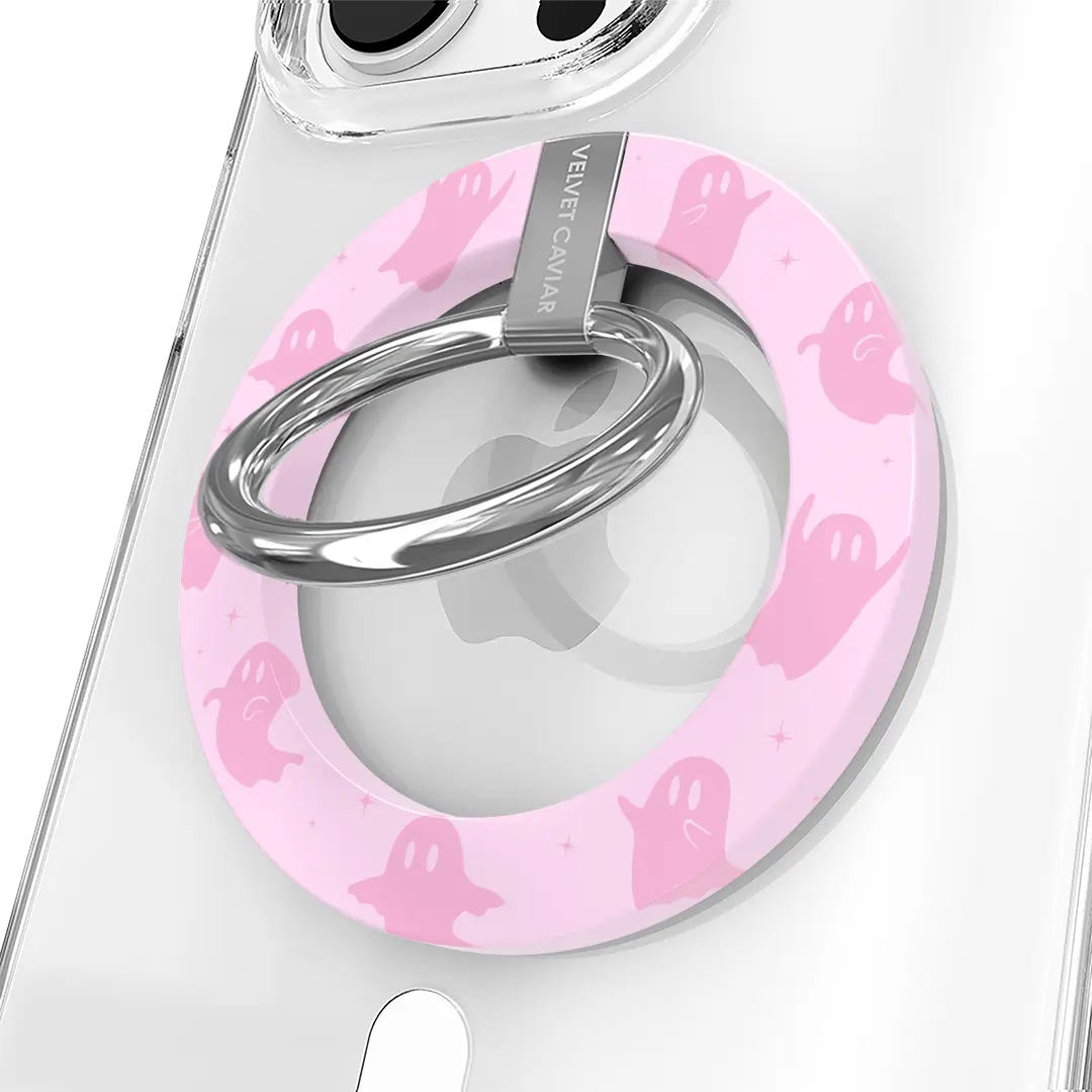 Velvet Caviar Ghosted Pink Glitter MagSafe Grip Ring - Stylish Magnetic Smartphone Holder, Cellphone Accessory, Phone Mount for iPhone, Accessories, Mobile