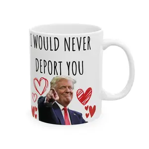 Tru Valentine's Mug - I Would Never Deport You Funny Mug for Republicans on Valentine's Day With Red Hearts and Love