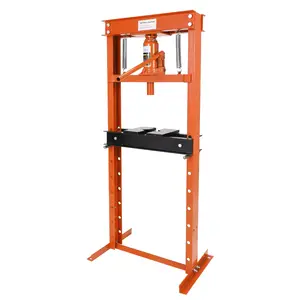 Garvee Hydraulic Shop Press, 12 T H-Frame Garage Floor Shop Press Adjustable Hydraulic Press with Press Plates, Orange