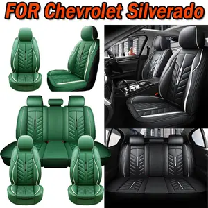 Season Business Household Use for Chevrolet Silverado Green PU Leatherette Seat Covers Full Set for Complete Protection and Style