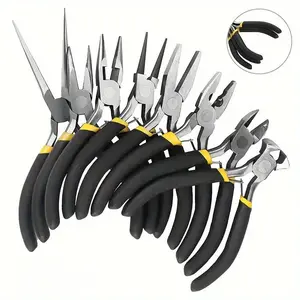 8-Piece Professional Multi-Functional Pliers Set, 4.5 Inch Ergonomic Design Including Mini Pipe Pliers, Needle Nose Pliers, and Wire Strippers, Perfect Hand Tools for Home Renovation, Multipurpose Plier Set