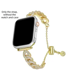 Rhinestone Decor Watch Band (Band Only), 1 Count Fashionable Watch Band for Women & Girls, Wearable Accessories Compatible with Apple Watch Series 9/8/7/6/5/4/3/2/1/SE, Smartwatch Strap