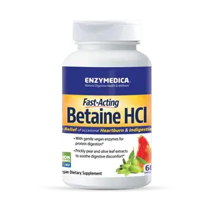 Enzymedica Betaine HCl for Men & Women - Betaine Hydrochloric Acid Supplement, Protease Digestive Enzyme Blend, Digestive Health Support, Occasional Heartburn & Indigestion Support, Vegan