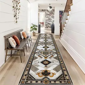 Luxury Style Kitchen Runner Rug, 1 Count Non-slip Washable Floor Mat, Decorative Carpet for Home Living Room Bedroom Bathroom Balcony Kitchen