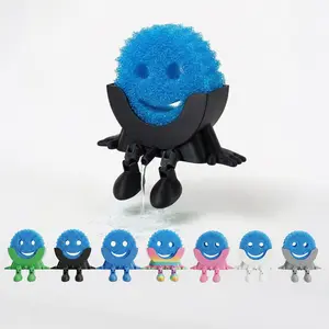 Creative Hanging Sponge Holder with Drainage & Traceless Adhesive, Funny 3D Printed Kitchen Sink Sponge Organizer, Keeps Sponge Dry, Clean & Easy to Reach, Perfect for Scrub Daddy