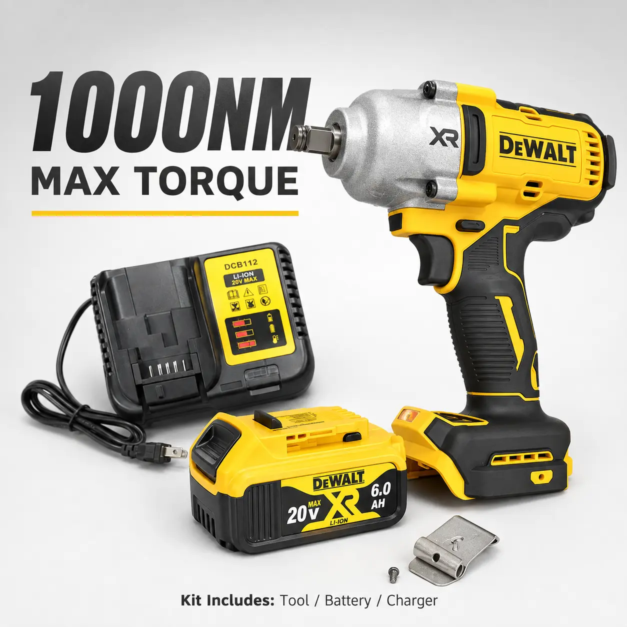 DEWALT DCF900 20V Brushless Cordless Impact Wrench, 1/2" Drive High Torque with Hog Ring Anvil, Heavy Tasks Hand Tool for Power Tool Needs