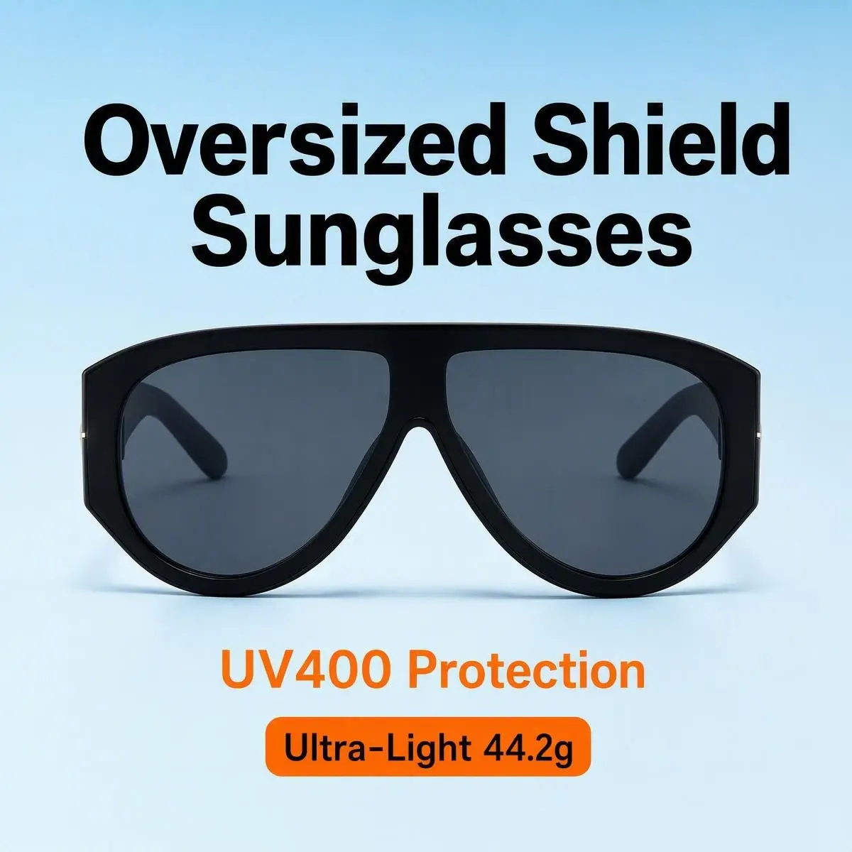 Unisex Premium Classic Black Aviator Shades UV400 Shield Protection Big Flat Top Frame Lightweight Frame Comfortable Daily Wear Party Gift Sunglasses
