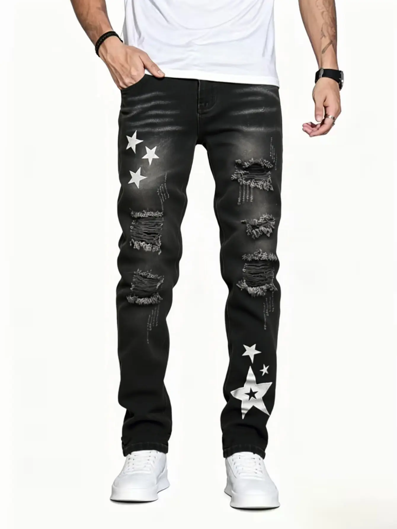 Black Jeans For Men summer mens clothing Denim Pants Casual Trousers Streetwear Y2k Clothing vacation outfit Menswear