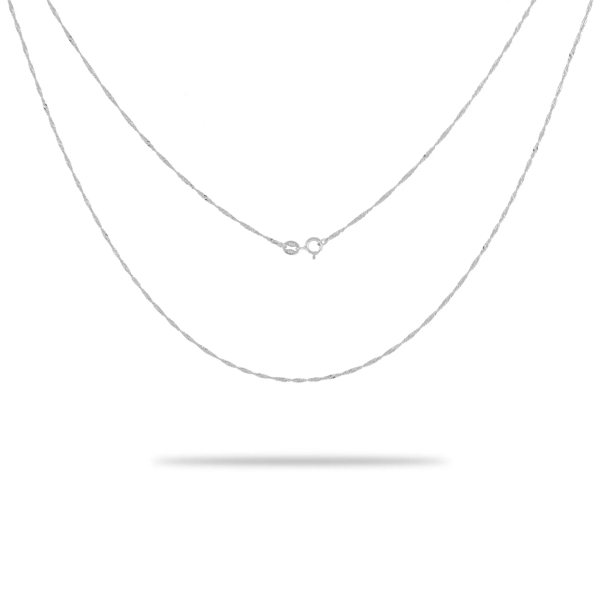 1.0mm Singapore Chain in White Gold