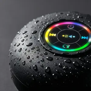 Matte Skin-Feel Waterproof Design Speaker - Strong Suction Cup Bluetooth, Hands-Free Call, LED Lighting Color Lights, Mini Portable Home/Camping Subwoofer