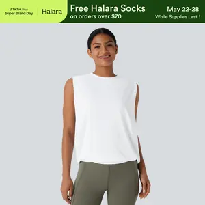 【Creator’s Pick】Halara Round Neck Ruched Cool Touch Yoga Tank Top-UPF50+ #SwimWeek