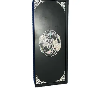 Vintage Mother of Pearl Inlay Traditional Korean Cranes Pattern Pencilcase