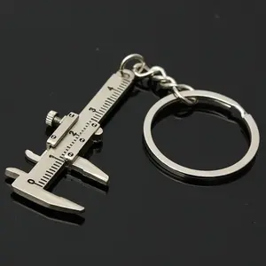 1pc Portable Mini Caliper Key Ring, Alloy Vernier Caliper Keychain, Playing Calipers, Vernier Caliper Jewelry, Small Pendants, Portable Measuring Tools for Household Use